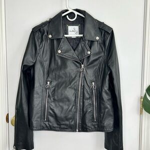 Sam Edelman Faux Leather Moto Jacket – Black (NWOT) Size Large